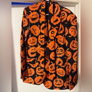 Men's Pumpkin Halloween Suit Jacket + Tie